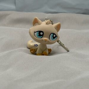Littlest Pet Shop LPS Persian Cat Keychain Bag Charm Handmade Y2K Toy Blue Eyes